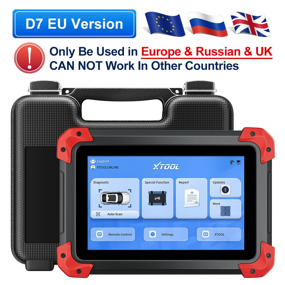 XTOOL D7 Todo el sistema Herramientas de diagnóstico de automóviles Escáner bidireccional Codificación ECU Escáner automotriz Más de 39 servicios