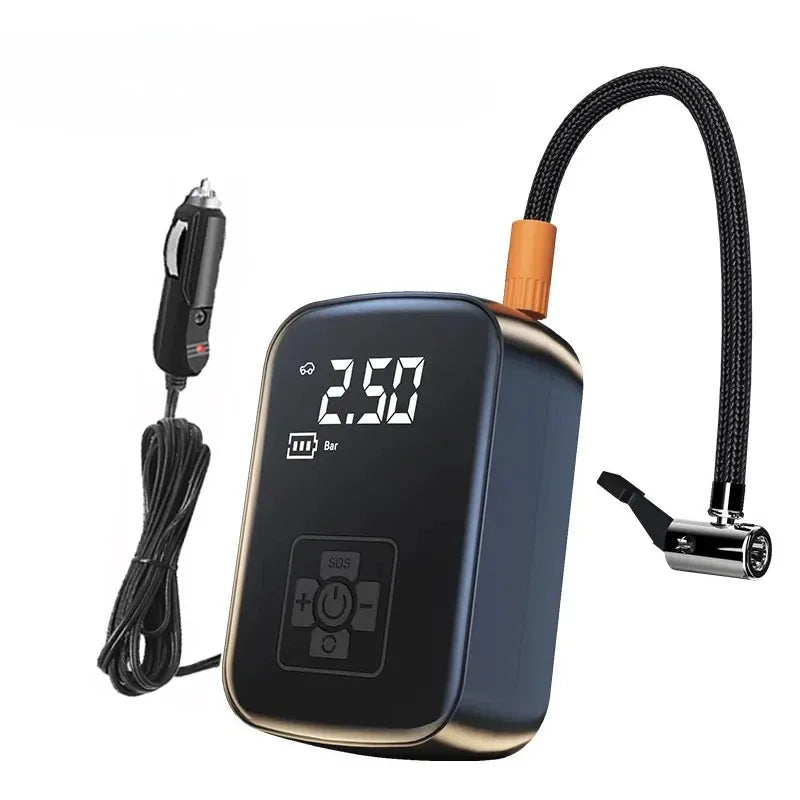 Compresor de Aire Portátil LEIBOO | Inflador Digital Sin Cable | Para Autos, Motos y Bicicletas