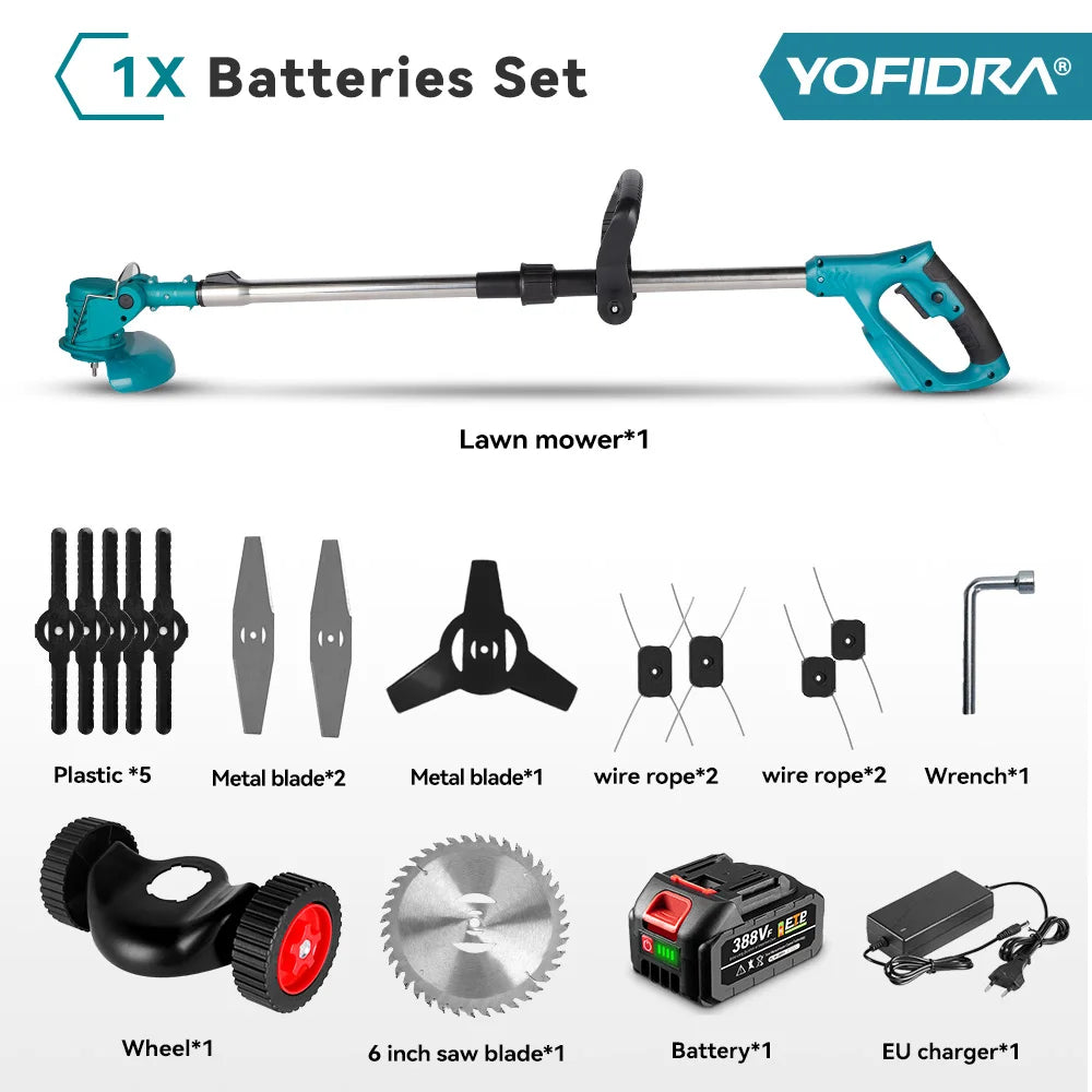 Cortacésped eléctrico YOFIDRA, cortadora de césped inalámbrica para jardín
