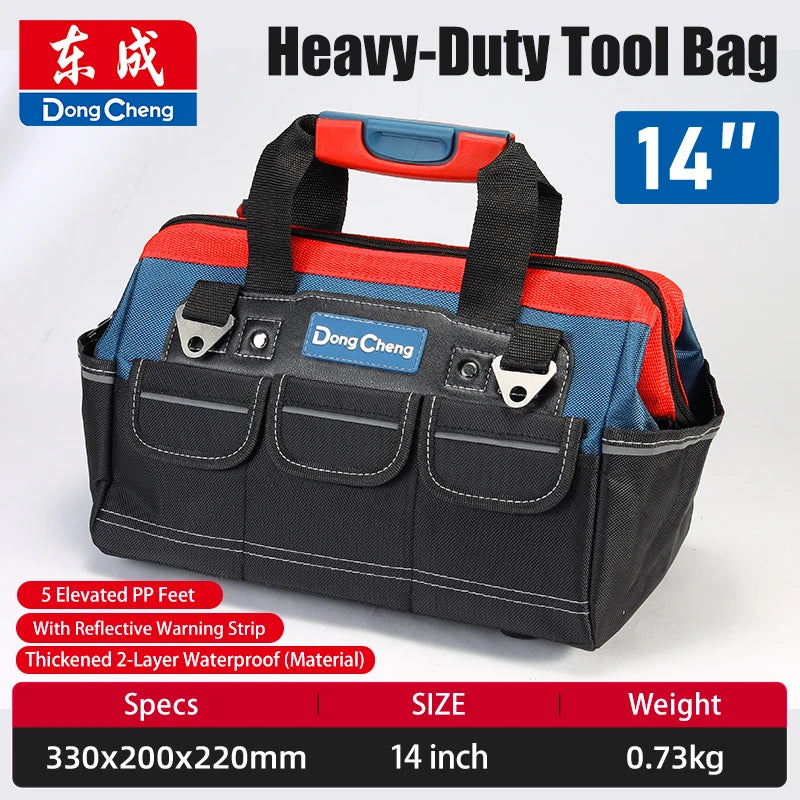 Bolsa de herramientas para electricista, tela Oxford 1680D con Base de plástico rígido
