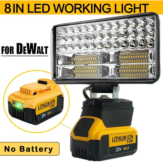 Foco LED Inalámbrico 3 a 8 Pulgadas | Luz Portátil para Trabajo, Pesca y Emergencias | Compatible con Dewalt 18V