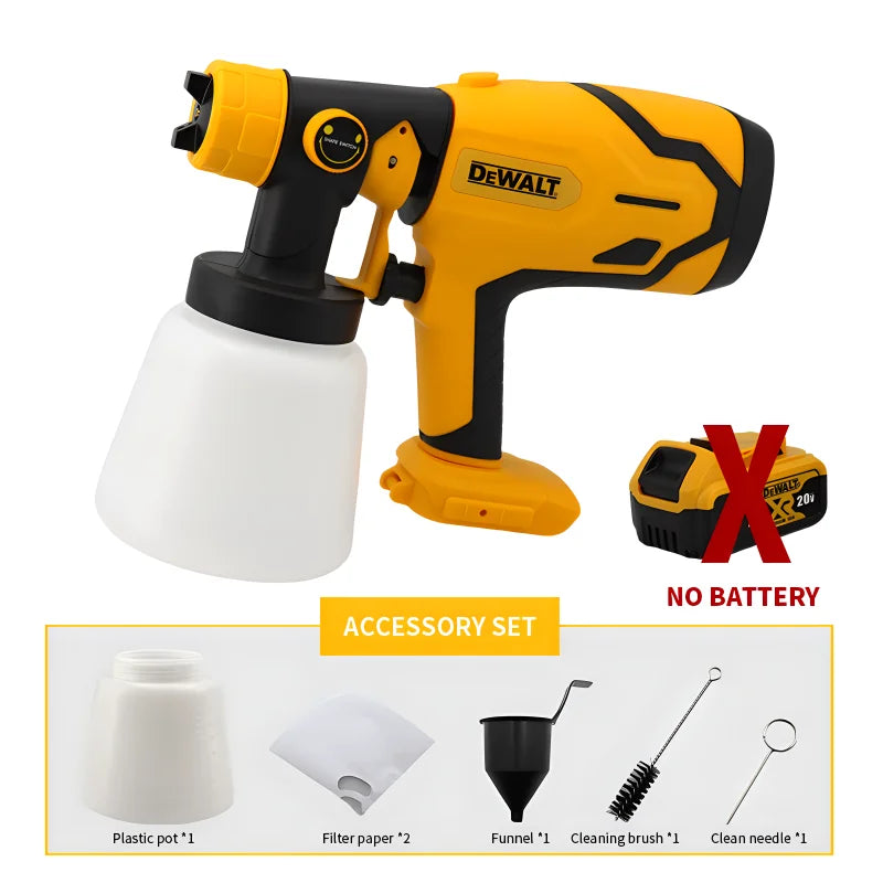 DEWALT Pistola de Pintar Recargable – Motor Sin Escobillas, Fácil de Usar para Trabajos en el Hogar