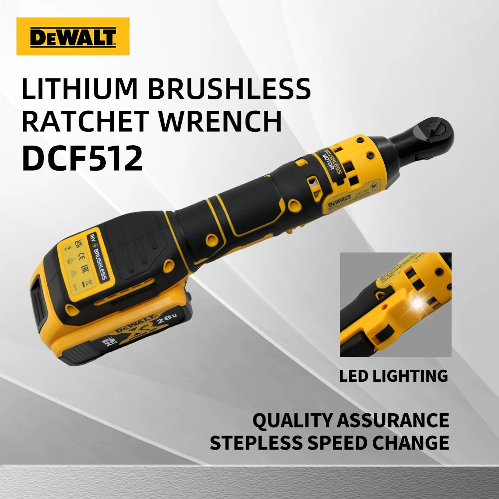 Llave de Trinquete Eléctrica DEWALT DCF512 20V – Sin Escobillas, Recargable, Fácil de Manejar