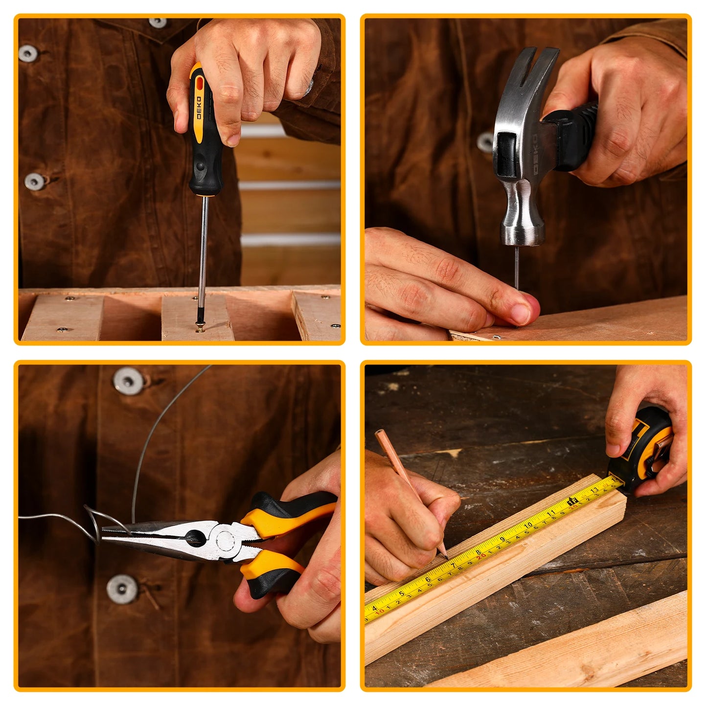 Juego Completo DEKO de 126 Piezas – Taladro Inalámbrico 8V, Cambio Rápido de Accesorios – Kit Completo para Reparaciones y Trabajos en Casa