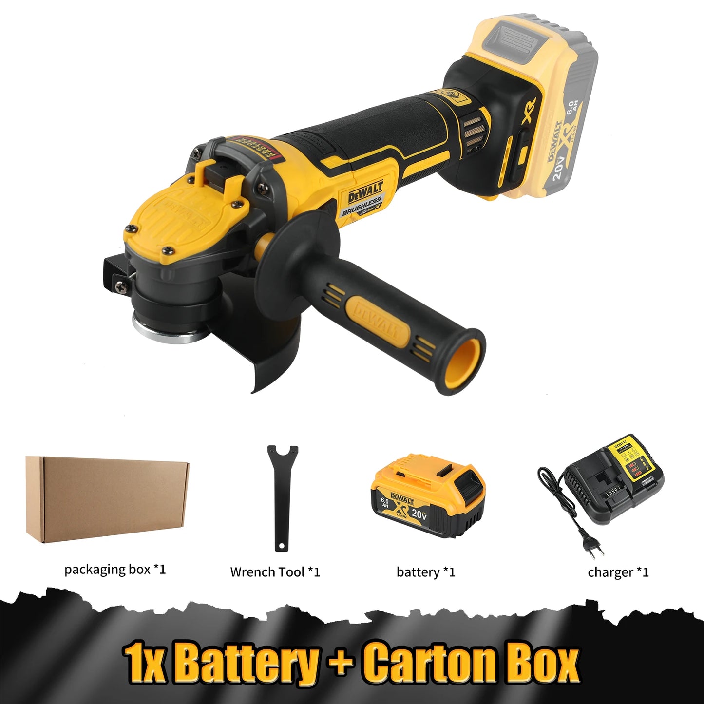 DEWALT- amoladora angular DCG409, herramienta eléctrica inalámbrica sin escobillas de 20V, cortadora, pulidora portátil recargable de 125mm