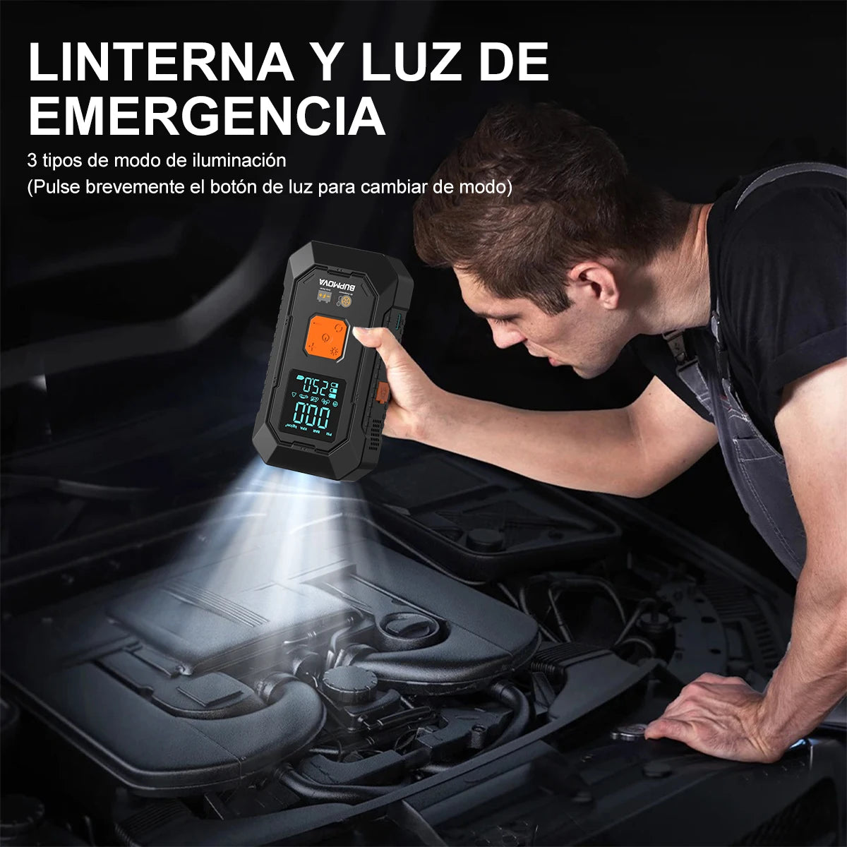 Arrancador de Baterías Portátil de 8000mAh/6000mAh, con Compresor de Aire de 150PSI
