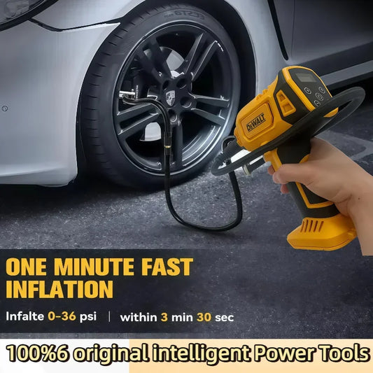 Compresor de Aire Eléctrico Inalámbrico Dewalt con Manómetro Digital para Inflar Neumáticos de Auto, Recargable y Portátil
