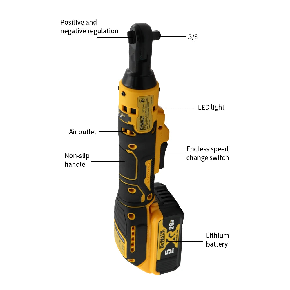 Llave de Trinquete Eléctrica DEWALT DCF512 20V – Sin Escobillas, Recargable, Fácil de Manejar