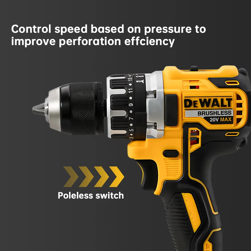 Dewalt DCD796 Taladro de impacto inalámbrico compacto sin escobillas Luz LED Potente herramienta eléctrica