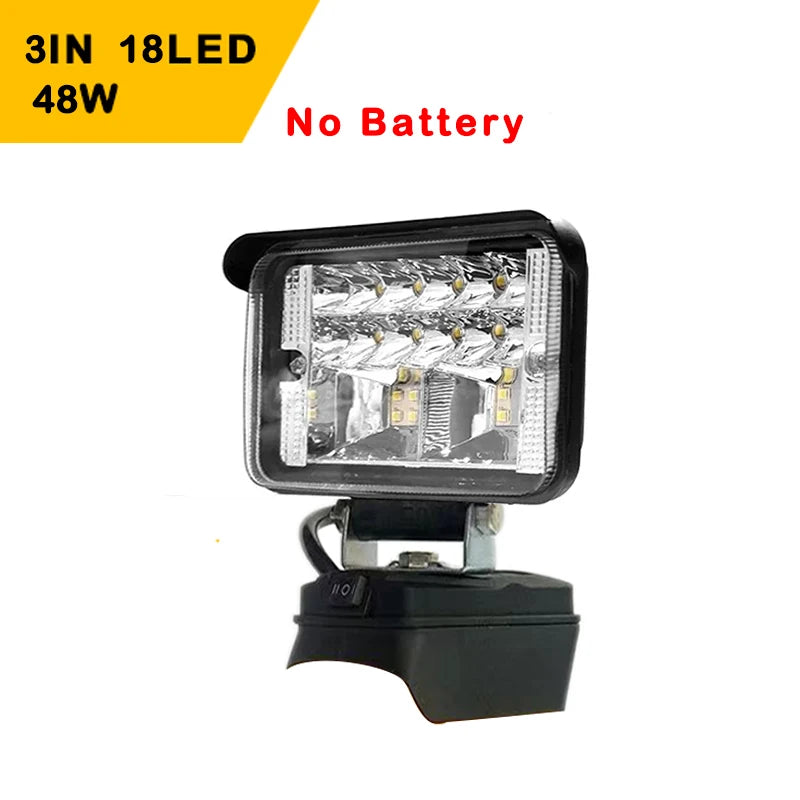 Foco LED Inalámbrico 3 a 8 Pulgadas | Luz Portátil para Trabajo, Pesca y Emergencias | Compatible con Dewalt 18V