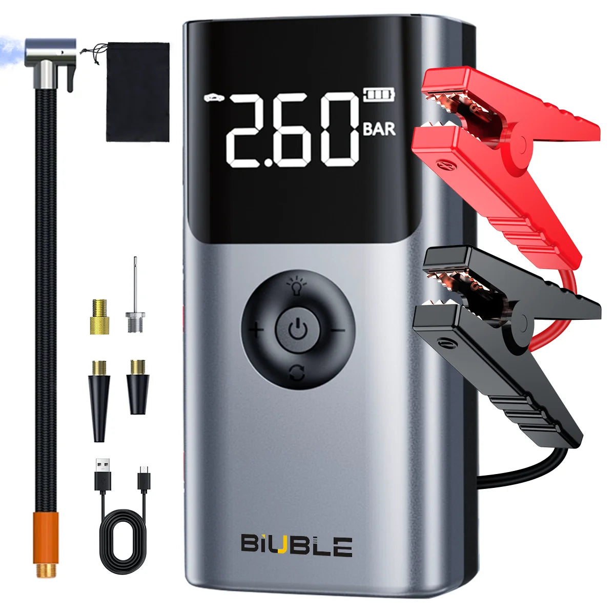 Arrancador de Baterías Portátil de 8000mAh/6000mAh, con Compresor de Aire de 150PSI