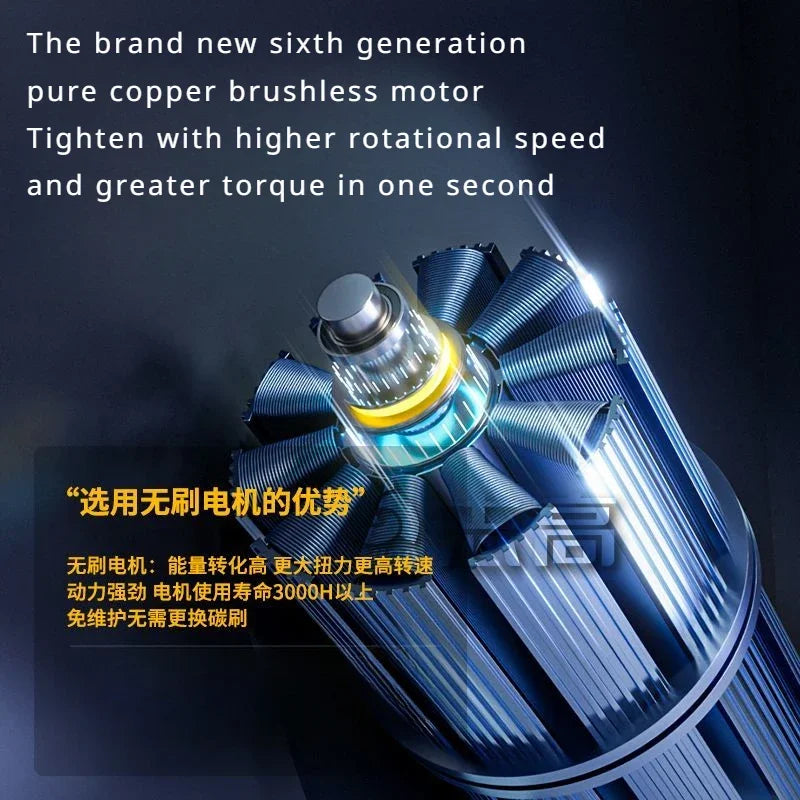 Taladro Inalámbrico CHIGO 18V – Alta Potencia 80 N·m, Motor Sin Escobillas, Batería de Larga Duración