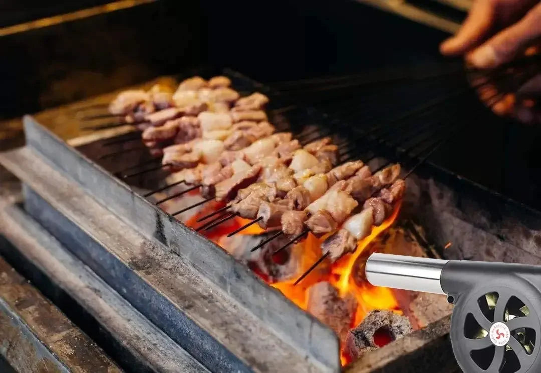 Soplador de mano portátil para barbacoa, secador de pelo pequeño, accesorios para barbacoa al aire libre, herramientas