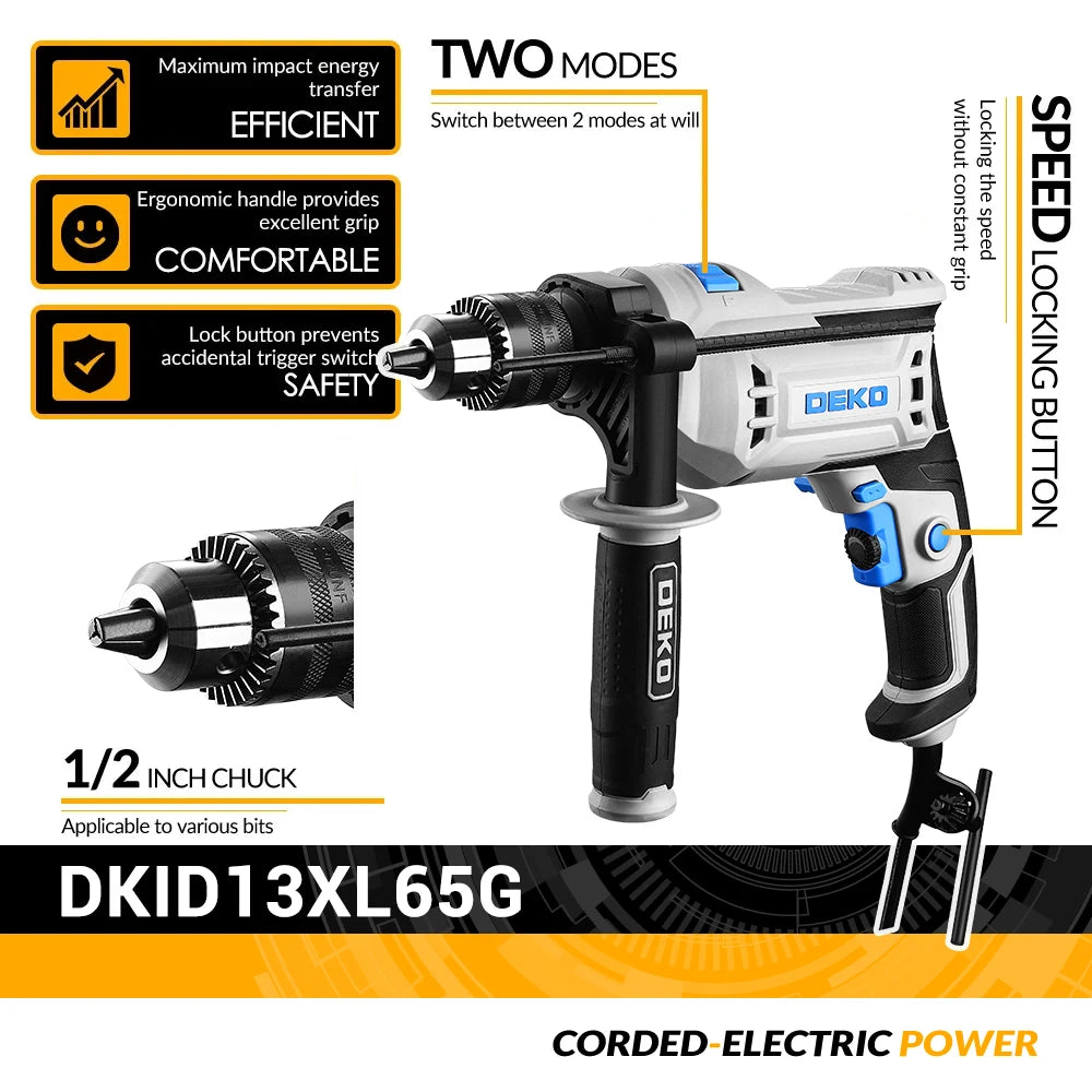 DEKO DKID13XL65G taladro de impacto de grado profesional 220V