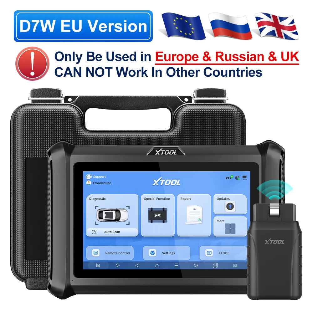 XTOOL D7W D7 BT Herramienta de diagnóstico Bluetooth Todos los sistemas Escáner automotriz para automóvil Codificación