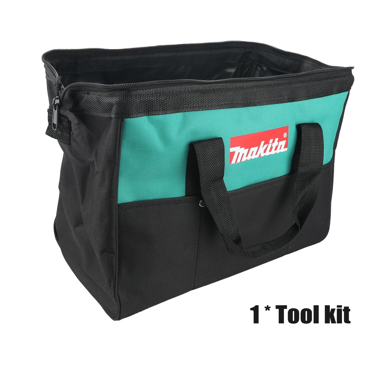 Makita-bolsa de herramientas de mano de 14,57 pulgadas, tela Oxford de doble capa, alambre de acero alrededor de la boca