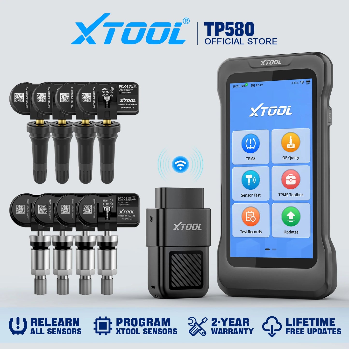 Herramienta de Diagnóstico y Programación TPMS XTOOL TP580, Escáner Automotriz para Todos los Sistemas, 22+ Servicios