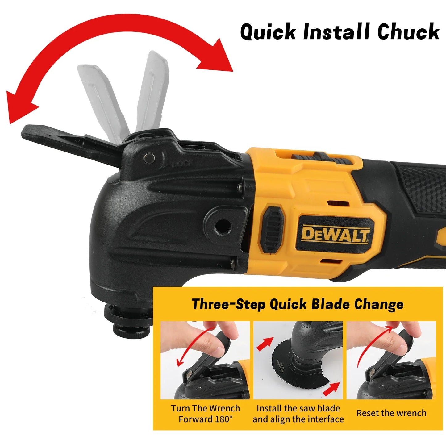 DEWALT DCS356 Herramienta Oscilante Inalámbrica | Sin Escobillas | Multiusos para Cortar, Lijar y Dar Acabados