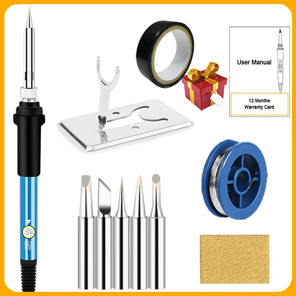 Kits de Soldadura Eléctrica 2026 (SKU:10-IN-1)(16-IN-1)(20-IN-1) 60W con Temperatura Ajustable y Punta Reemplazable