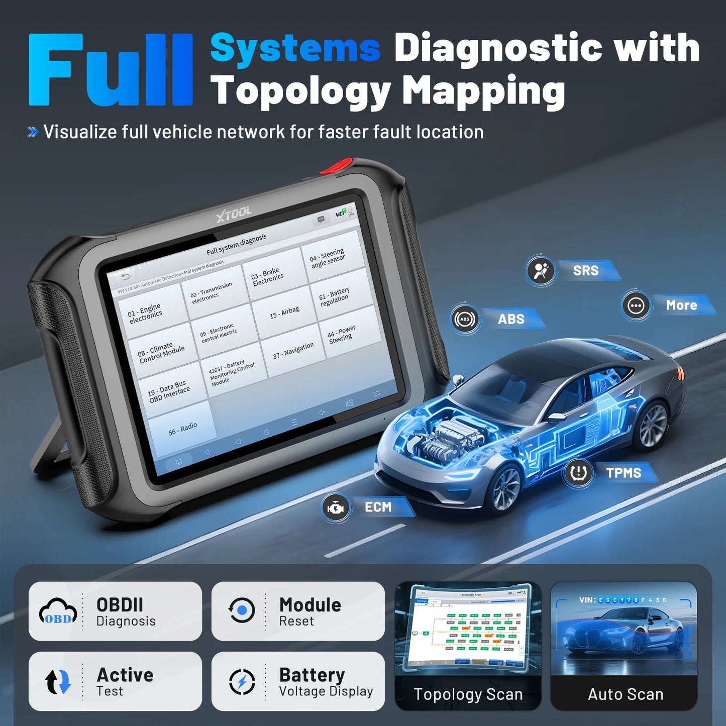 XTOOL D9S PRO D9SPRO herramientas de diagnóstico de coche programación/codificación ECU escáner automotriz más de 45 servicios
