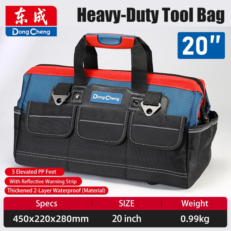 Bolsa de herramientas para electricista, tela Oxford 1680D con Base de plástico rígido