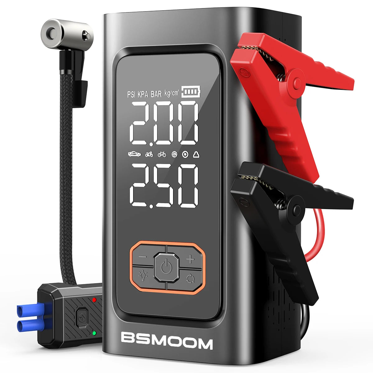 Arrancador de Baterías Portátil de 8000mAh/6000mAh, con Compresor de Aire de 150PSI