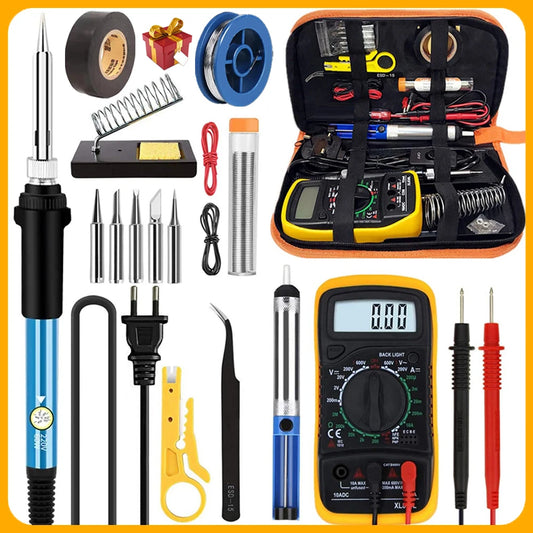 Kits de Soldadura Eléctrica 2026 (SKU:10-IN-1)(16-IN-1)(20-IN-1) 60W con Temperatura Ajustable y Punta Reemplazable