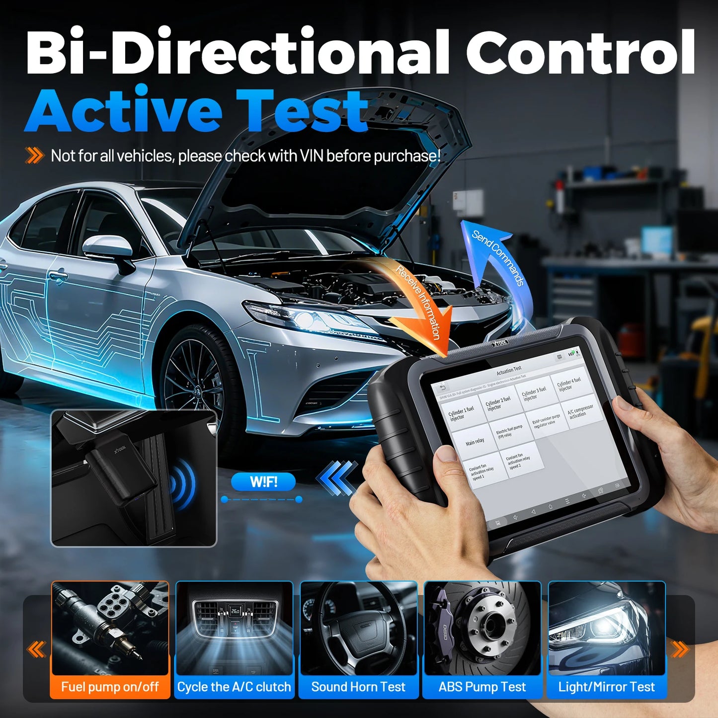 XTOOL D8W: herramienta de diagnóstico para coches con Bluetooth, codificación de la ECU, escáner automovilístico, bidireccional