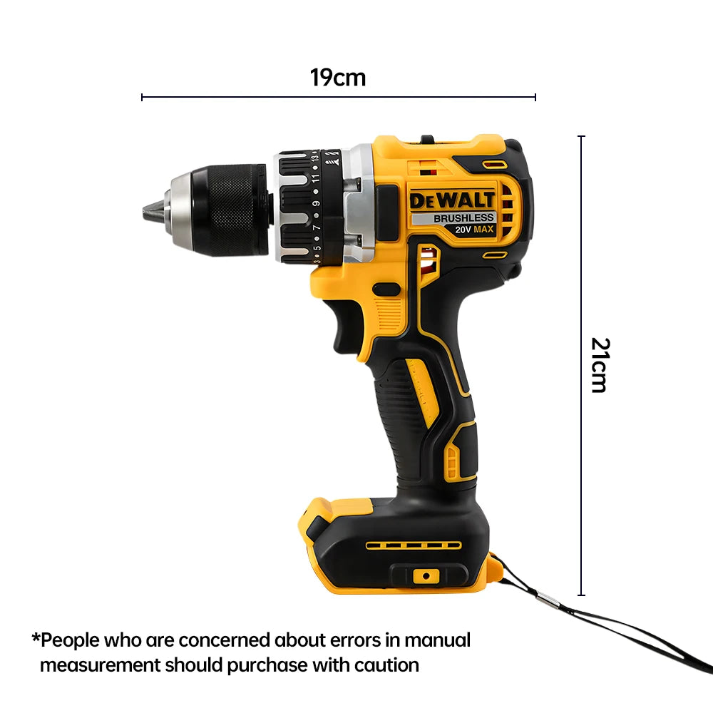 Dewalt Taladro de impacto inalámbrico compacto sin escobillas Luz LED Potente herramienta eléctrica multifuncional Batería de 20 V