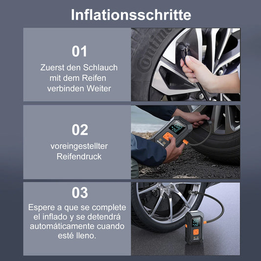 Arrancador de Baterías Portátil de 8000mAh/6000mAh, con Compresor de Aire de 150PSI