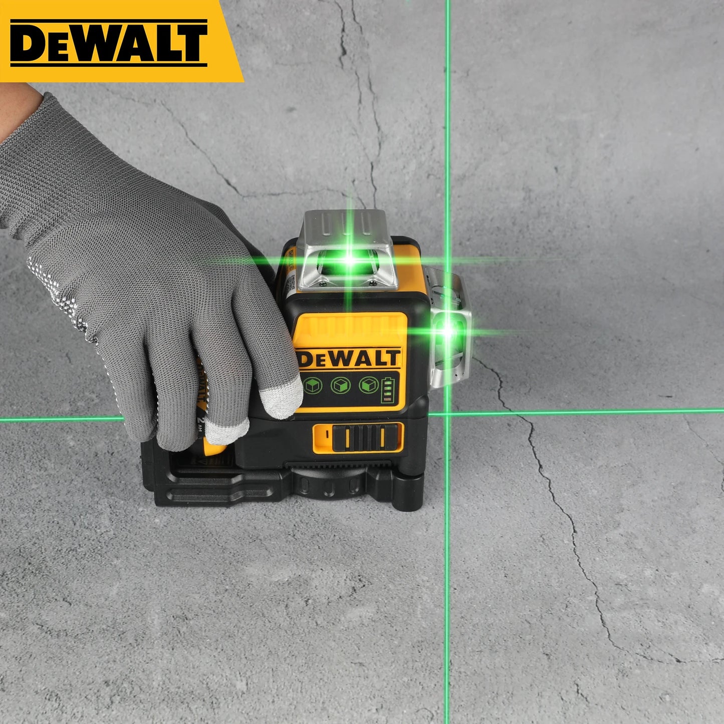 Nivel Láser DEWALT DW089LG 12 Líneas 360° – Luz Verde de Alta Visibilidad, Autonivelación, Montaje Universal