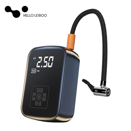 Compresor de Aire Portátil LEIBOO | Inflador Digital Sin Cable | Para Autos, Motos y Bicicletas