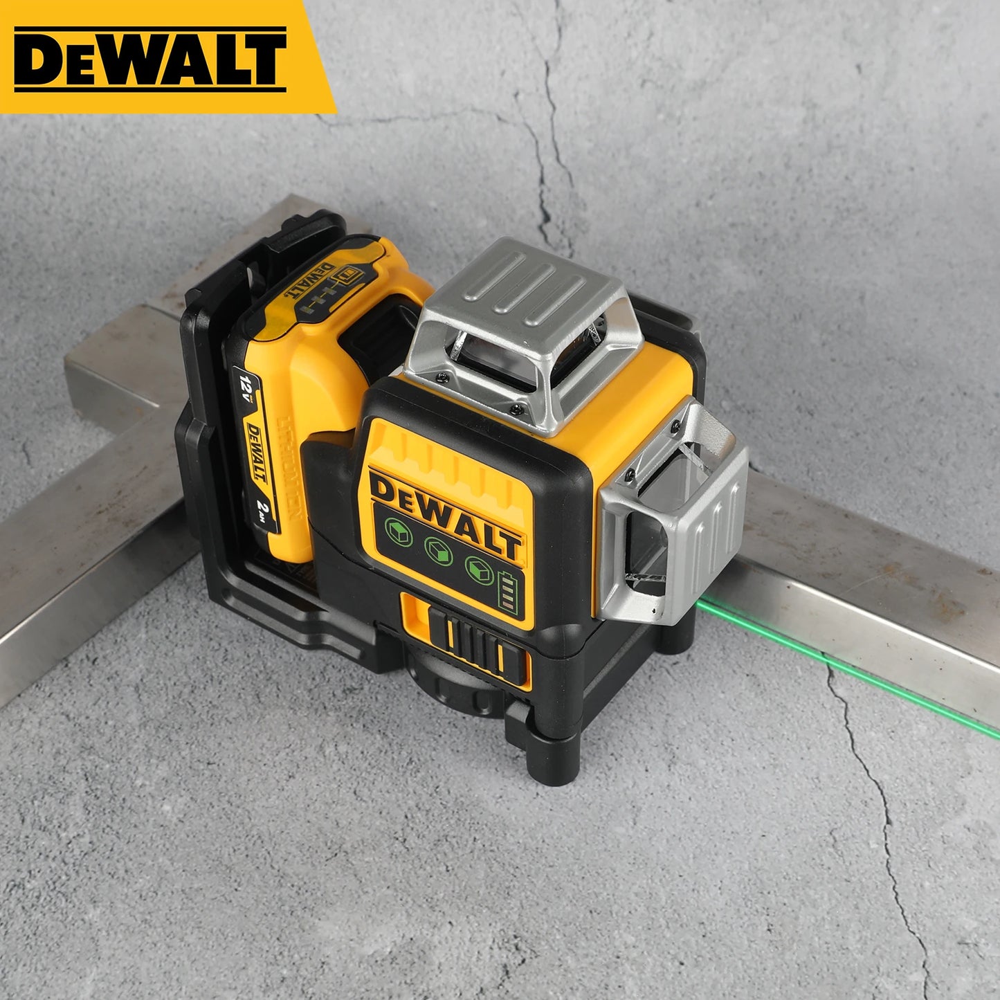 Nivel Láser DEWALT DW089LG 12 Líneas 360° – Luz Verde de Alta Visibilidad, Autonivelación, Montaje Universal
