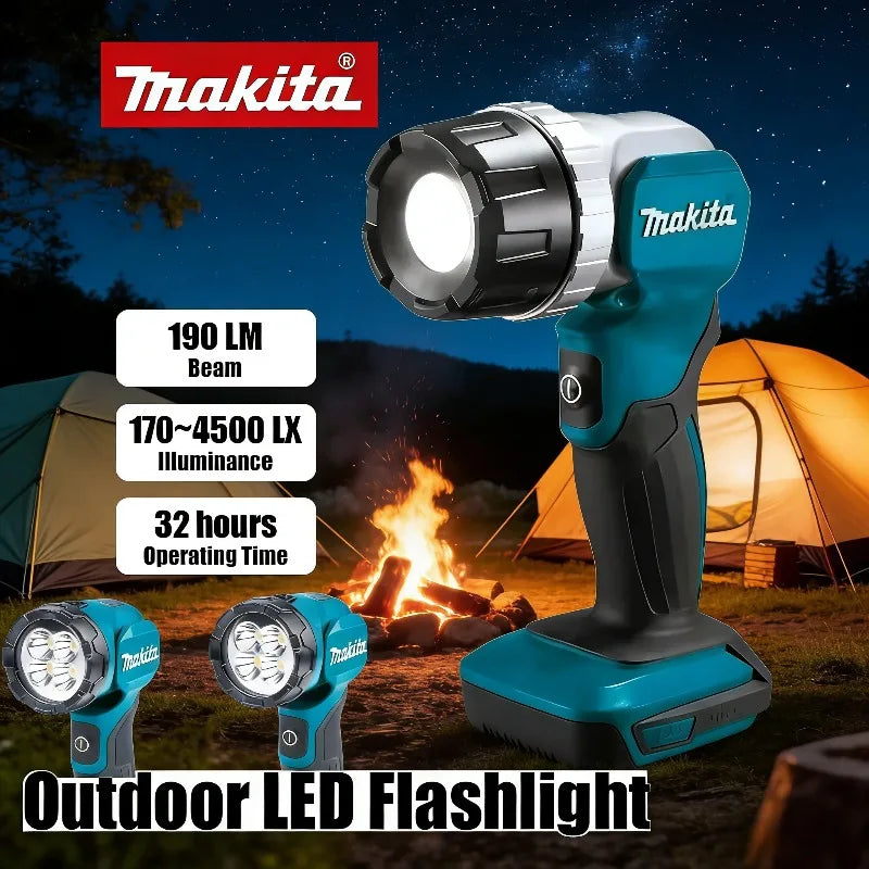 Linterna LED Inalámbrica Makita para Batería de 18V, Foco Portátil para Exteriores