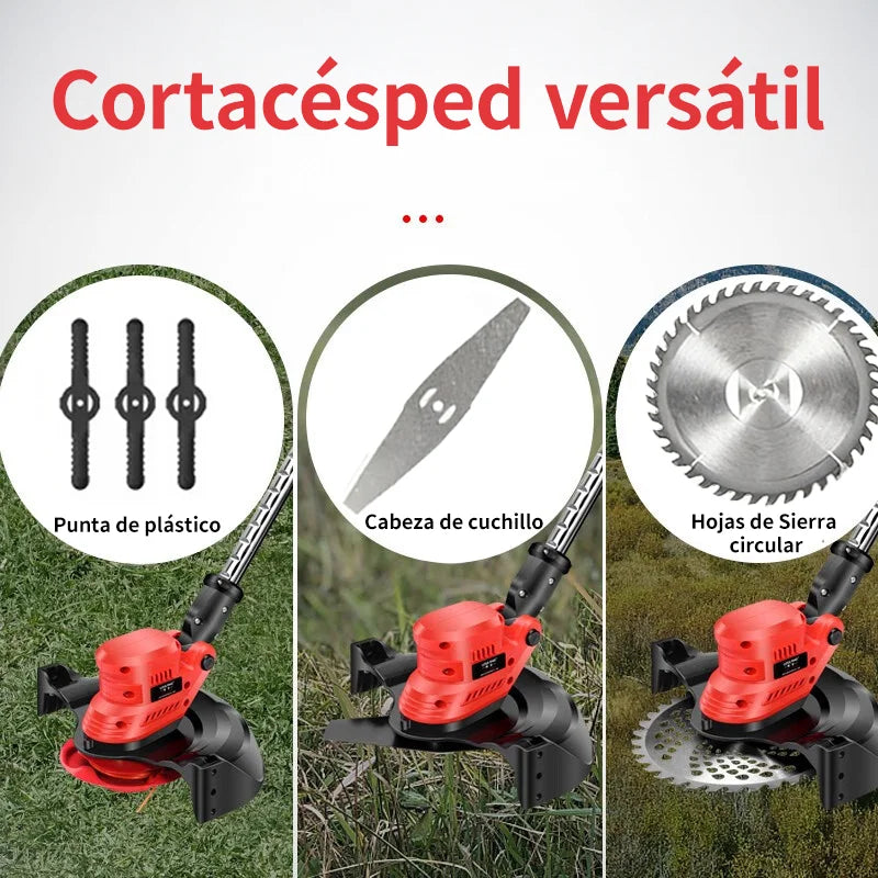 Recortadora Eléctrica 21V Recargable – Ajustable en Altura, Para Corte de Pasto y Limpieza de Jardín