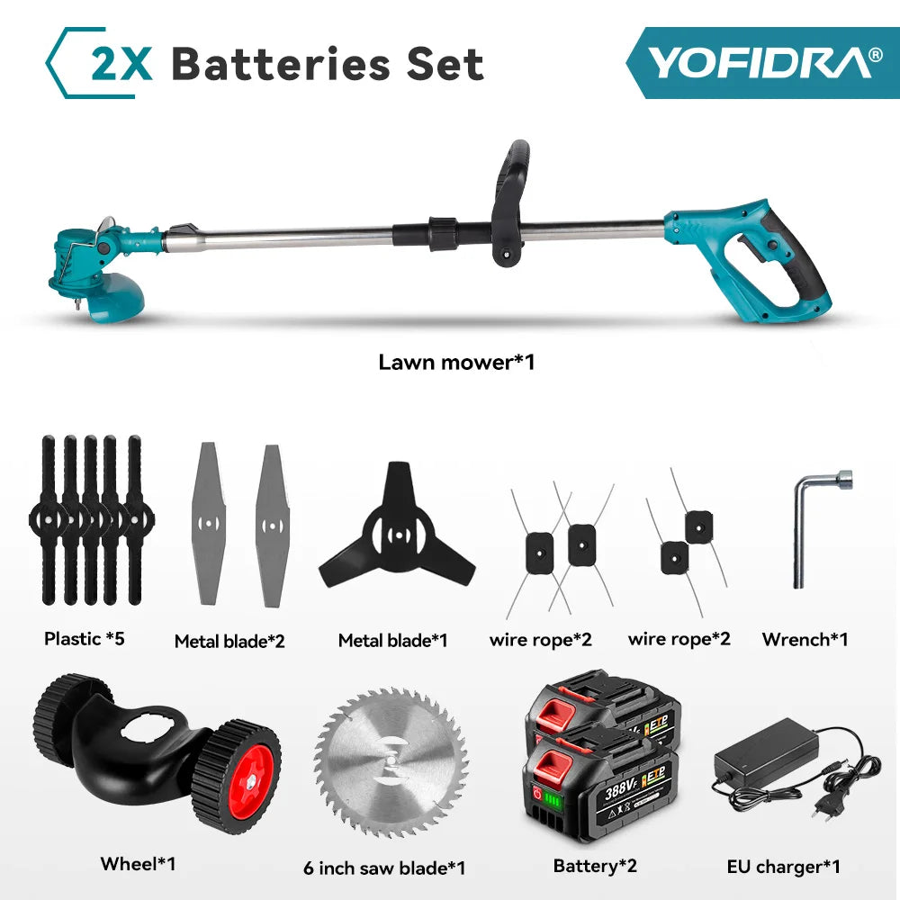 Cortacésped eléctrico YOFIDRA, cortadora de césped inalámbrica para jardín