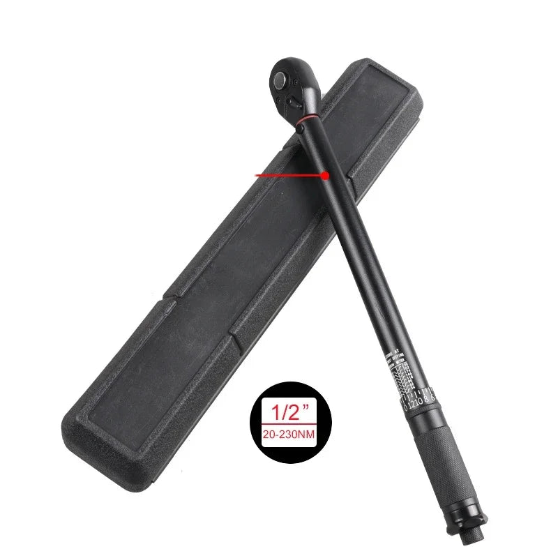 Llave Dinamométrica de Precisión – Par Regulable, Cabezal de Trinquete, Fabricada en Acero Resistente, Ideal para Mantenimiento de Vehículos y Motocicletas