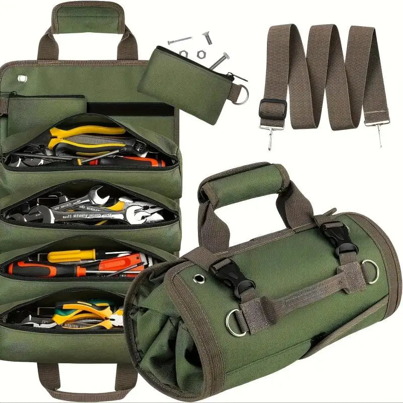 Bolsa de herramientas multiusos, bolsa de herramientas profesional multibolsillo de alta calidad, bolsa organizadora de herramientas pequeñas portátil enrollable