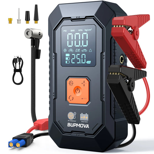 Arrancador de Baterías Portátil de 8000mAh/6000mAh, con Compresor de Aire de 150PSI