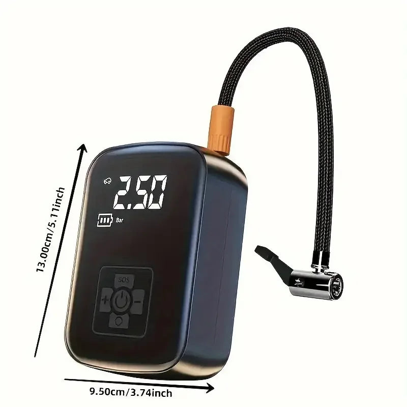 Compresor de Aire Portátil LEIBOO | Inflador Digital Sin Cable | Para Autos, Motos y Bicicletas