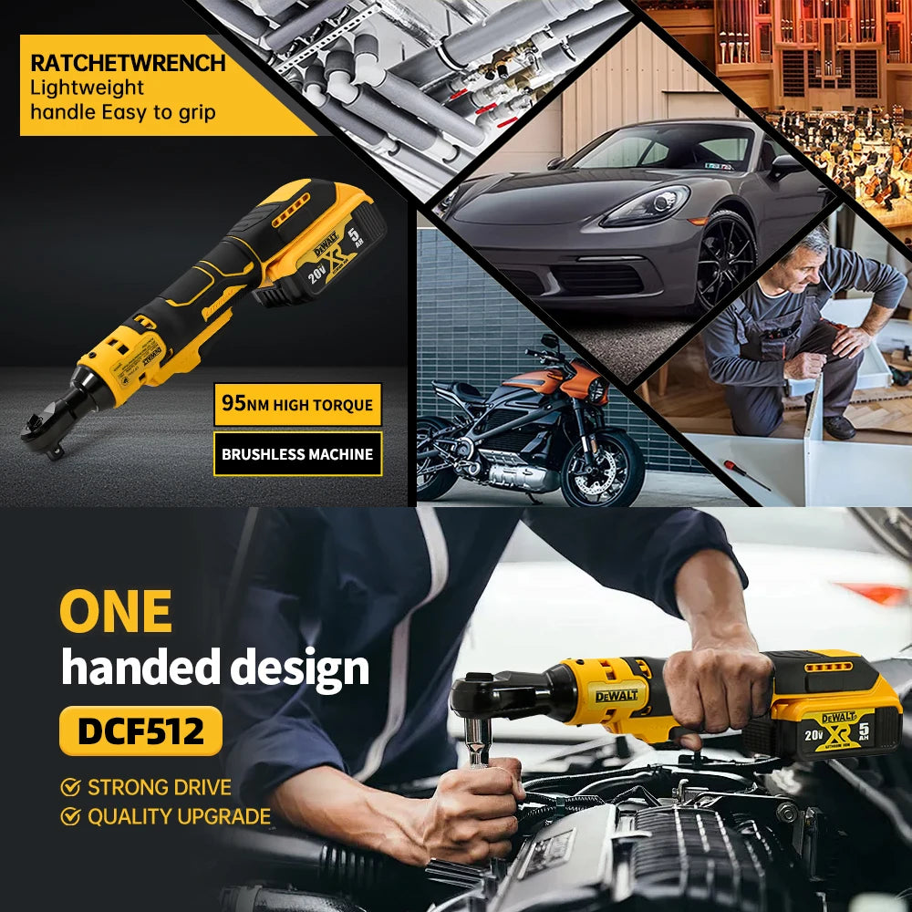 Llave de Trinquete Eléctrica DEWALT DCF512 20V – Sin Escobillas, Recargable, Fácil de Manejar
