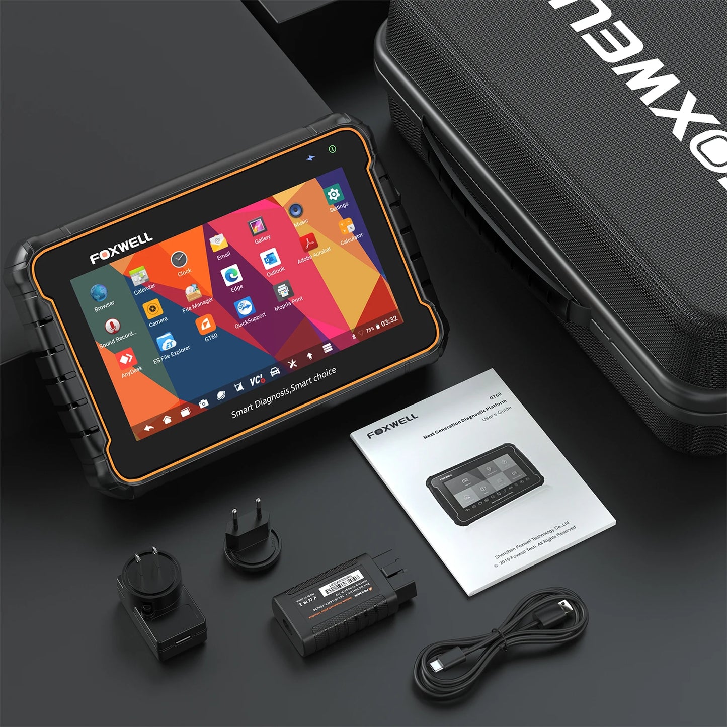 Herramienta de Diagnóstico OBD2 FOXWELL GT60, Lector de Códigos de Automóviles Bidireccional para Todos los Sistemas