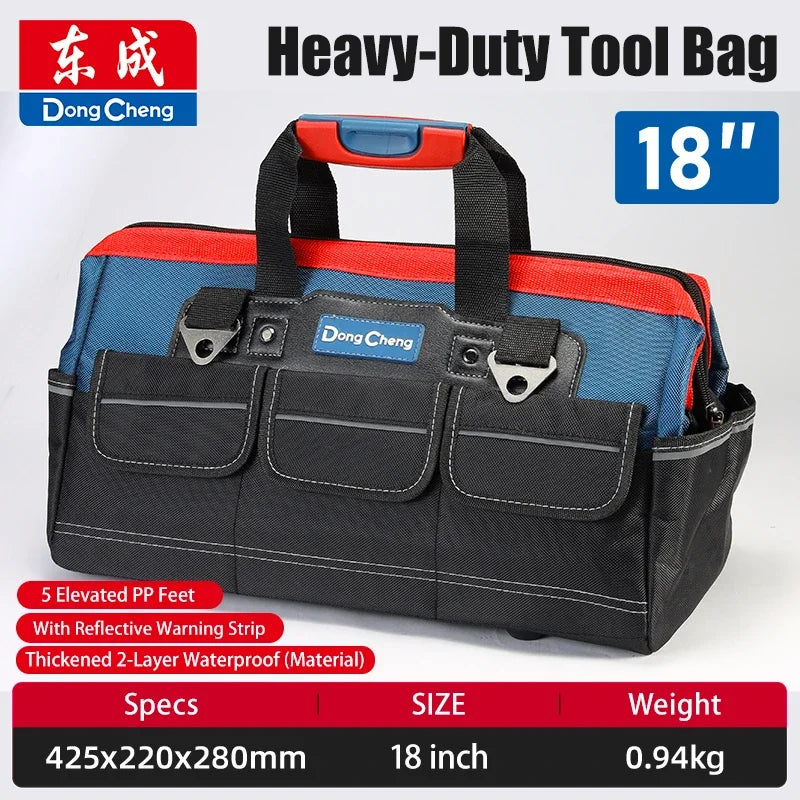 Bolsa de herramientas para electricista, tela Oxford 1680D con Base de plástico rígido