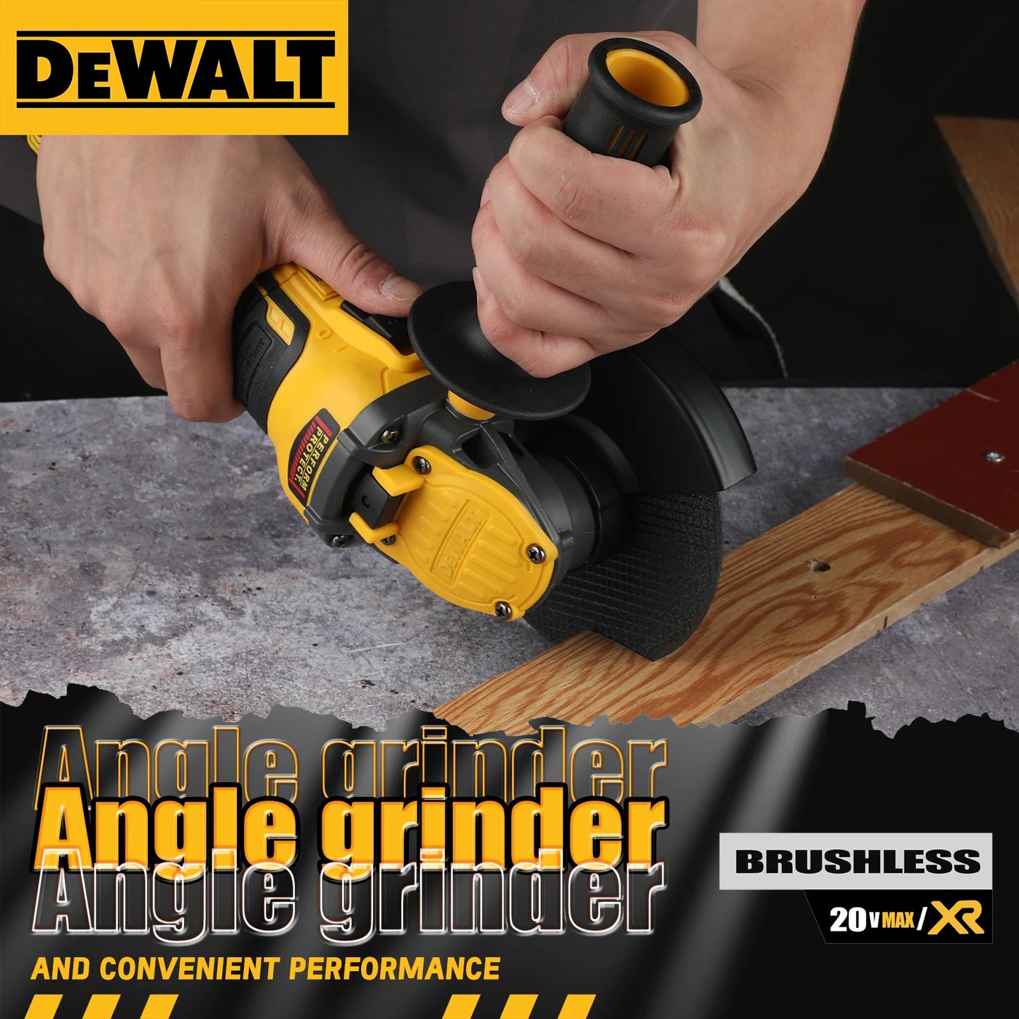 DEWALT- amoladora angular DCG409, herramienta eléctrica inalámbrica sin escobillas de 20V, cortadora, pulidora portátil recargable de 125mm