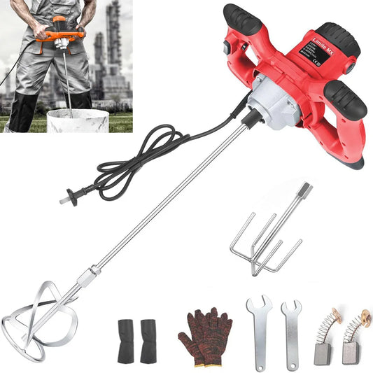 Mezclador de Materiales 2600W 110V – Motor de Alta Potencia, Ajuste de Velocidad, Manejo Fácil para Construcción y Reparaciones