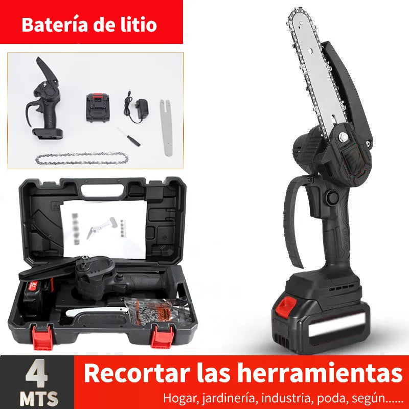 Mini motosierra inalámbrica con 1 cadenas de 24 V de potencia fuerte