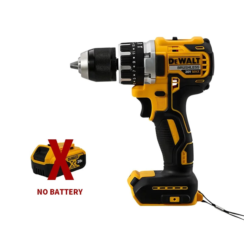 Dewalt Taladro de impacto inalámbrico compacto sin escobillas Luz LED Potente herramienta eléctrica multifuncional Batería de 20 V