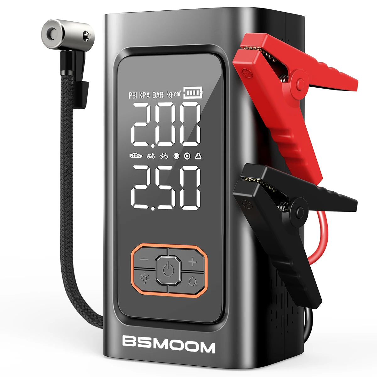 Arrancador de Coches con Compresor de Aire y Pantalla LCD, Cargador Portátil, Potente Dispositivo de Arranque de Batería de Coche, Arrancador de Batería con Compresor de Aire