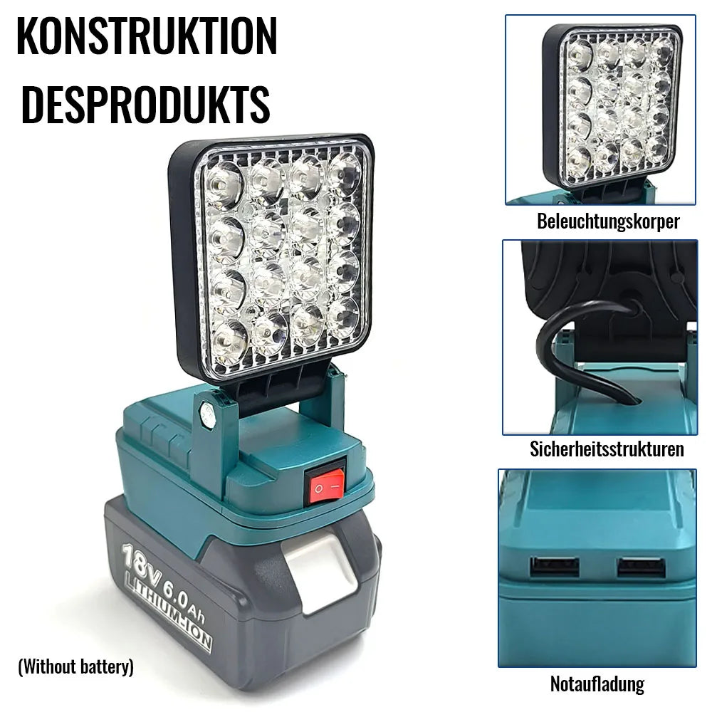 Linterna para Batería Makita de 14.4V-18V, Linterna LED