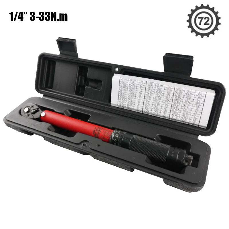 Llave Dinamométrica de Precisión – Par Regulable, Cabezal de Trinquete, Fabricada en Acero Resistente, Ideal para Mantenimiento de Vehículos y Motocicletas